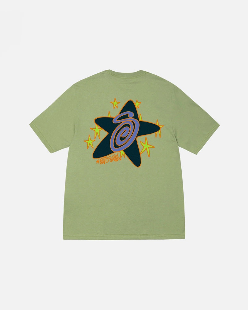 Green Stüssy Galaxy Moss T-Shirt | UAE HYT751402