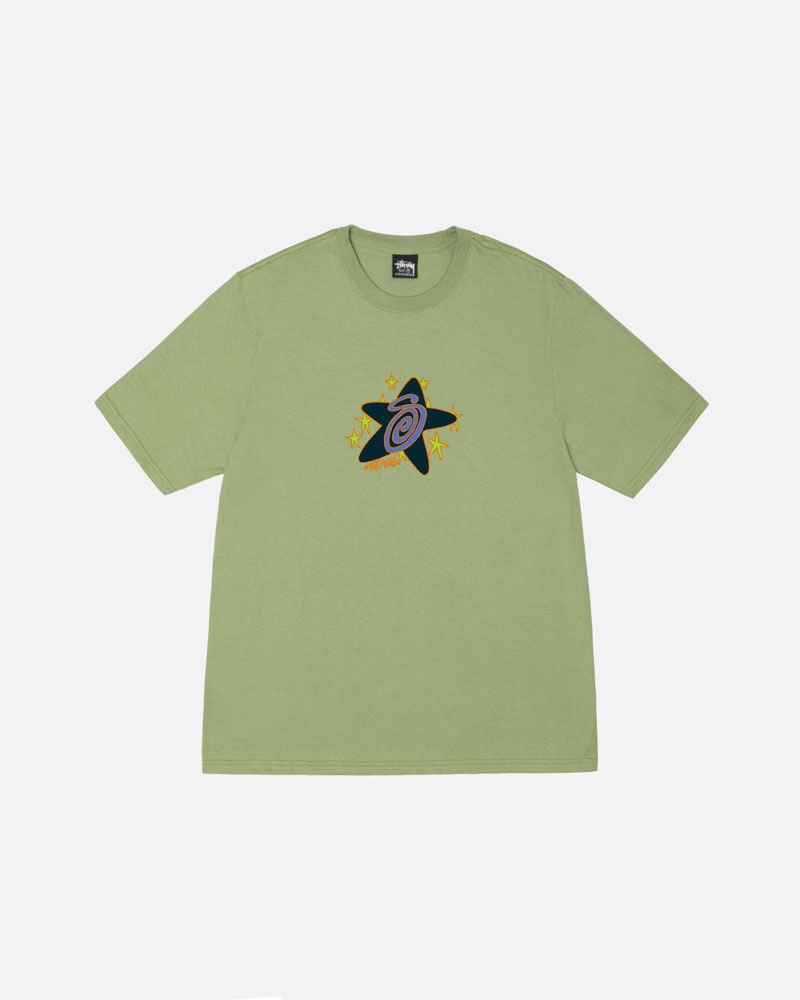 Green Stüssy Galaxy T-Shirt | UAE LKE927384