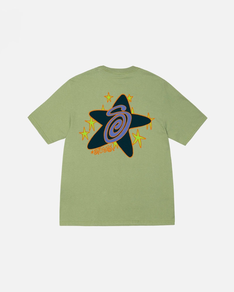 Green Stüssy Galaxy T-Shirt | UAE LKE927384