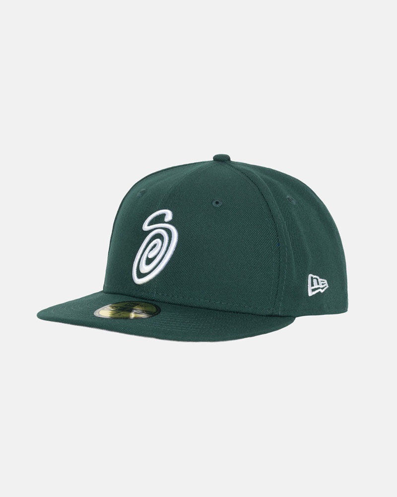 Green Stüssy New Era 59Fifty Curly S Cap | UAE YDJ561274