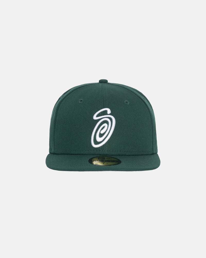 Green Stüssy New Era 59Fifty Curly S Cap | UAE YDJ561274