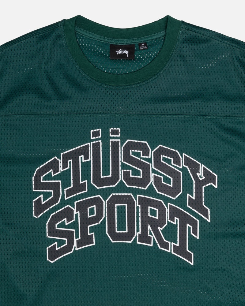 Green Stüssy Sport Mesh Football Jersey T-Shirt | UAE SMY620537