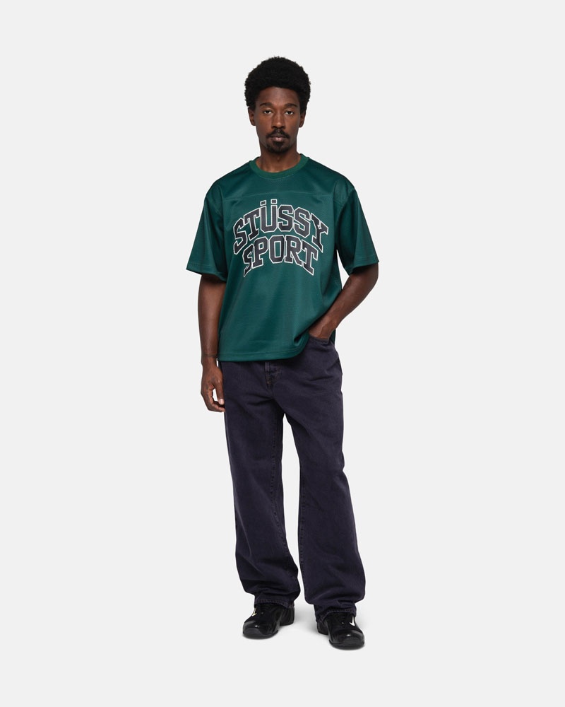 Green Stüssy Sport Mesh Football Jersey T-Shirt | UAE SMY620537