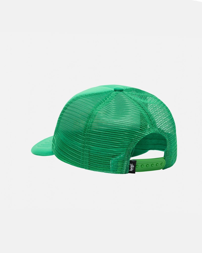 Green Stüssy Trucker Big Basic Snapback Cap | UAE PYT092635