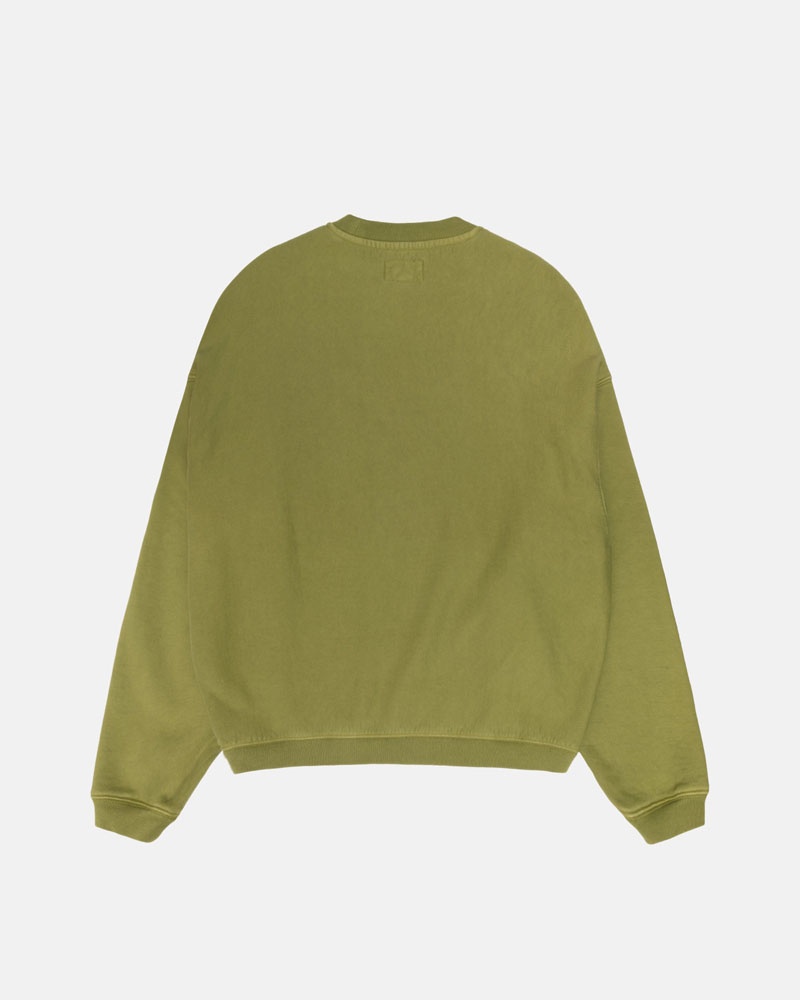 Green Stüssy Varsity Oversized Crew Sweatshirt | UAE MWV140653