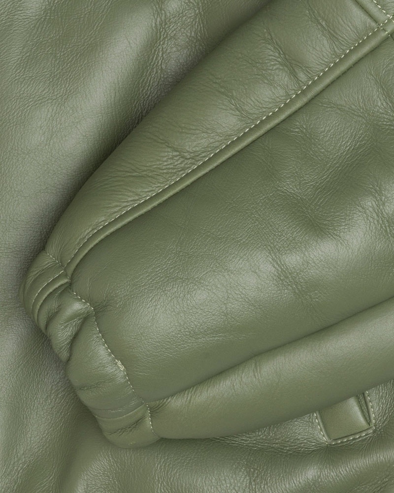 Green Stüssy Work Shearling Jacket | UAE QNI871230