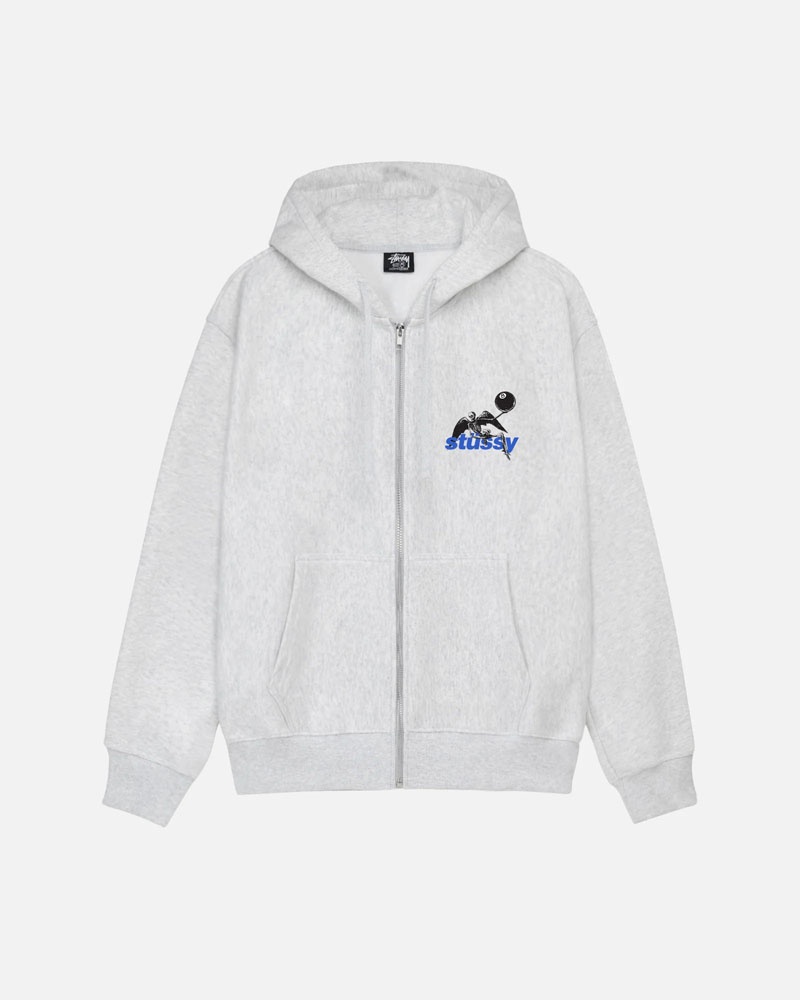 Grey Stüssy Apocalypse Zip Hoodie | UAE ACH437612