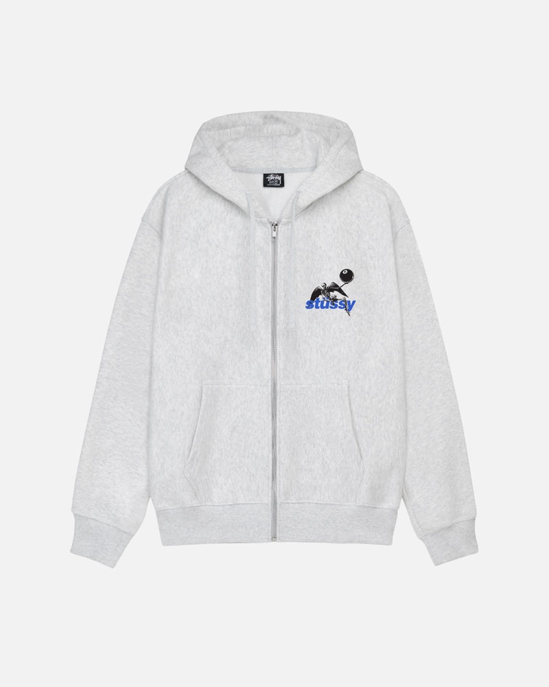 Grey Stüssy Apocalypse Zip Hoodie | UAE PEH174289