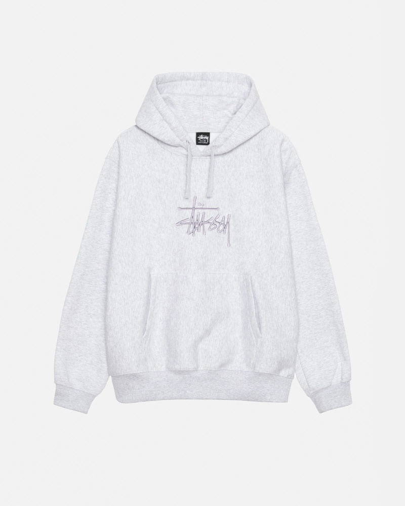 Grey Stüssy Basic Applique Hoodie | UAE UDQ268537