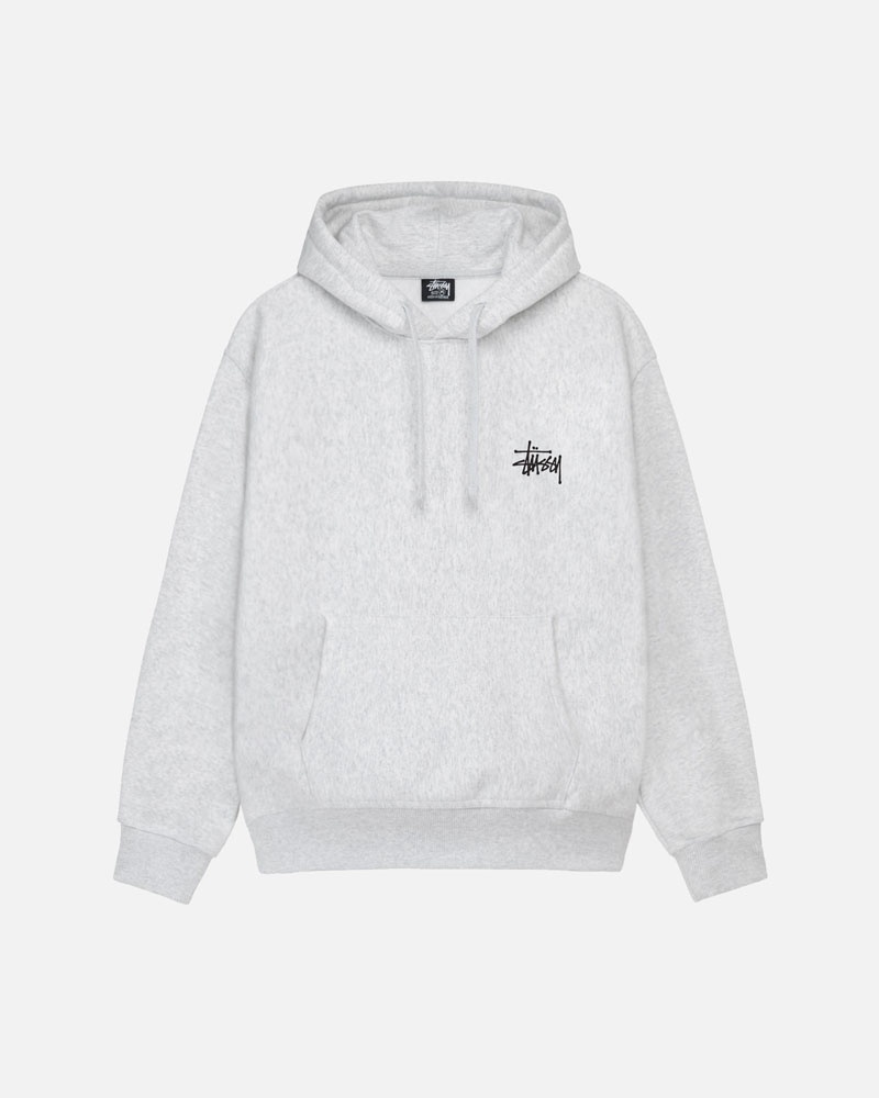 Grey Stüssy Basic Hoodie | UAE BRK406739