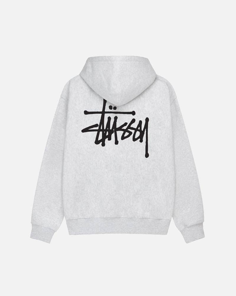 Grey Stüssy Basic Hoodie | UAE BRK406739