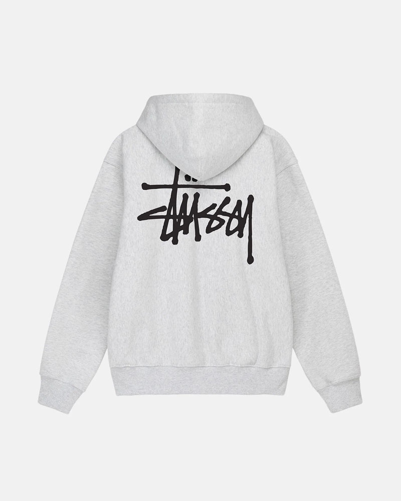 Grey Stüssy Basic Zip Hoodie | UAE OMK614395