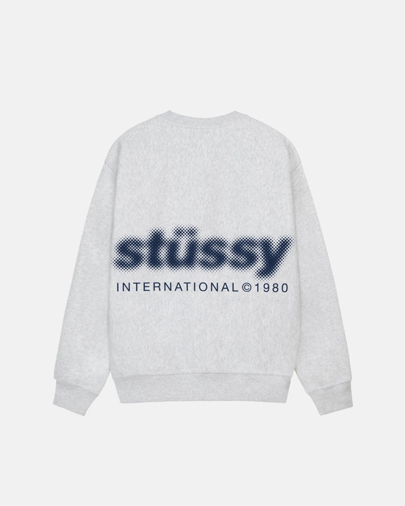 Grey Stüssy Blur Crew Sweatshirt | UAE IAR564972