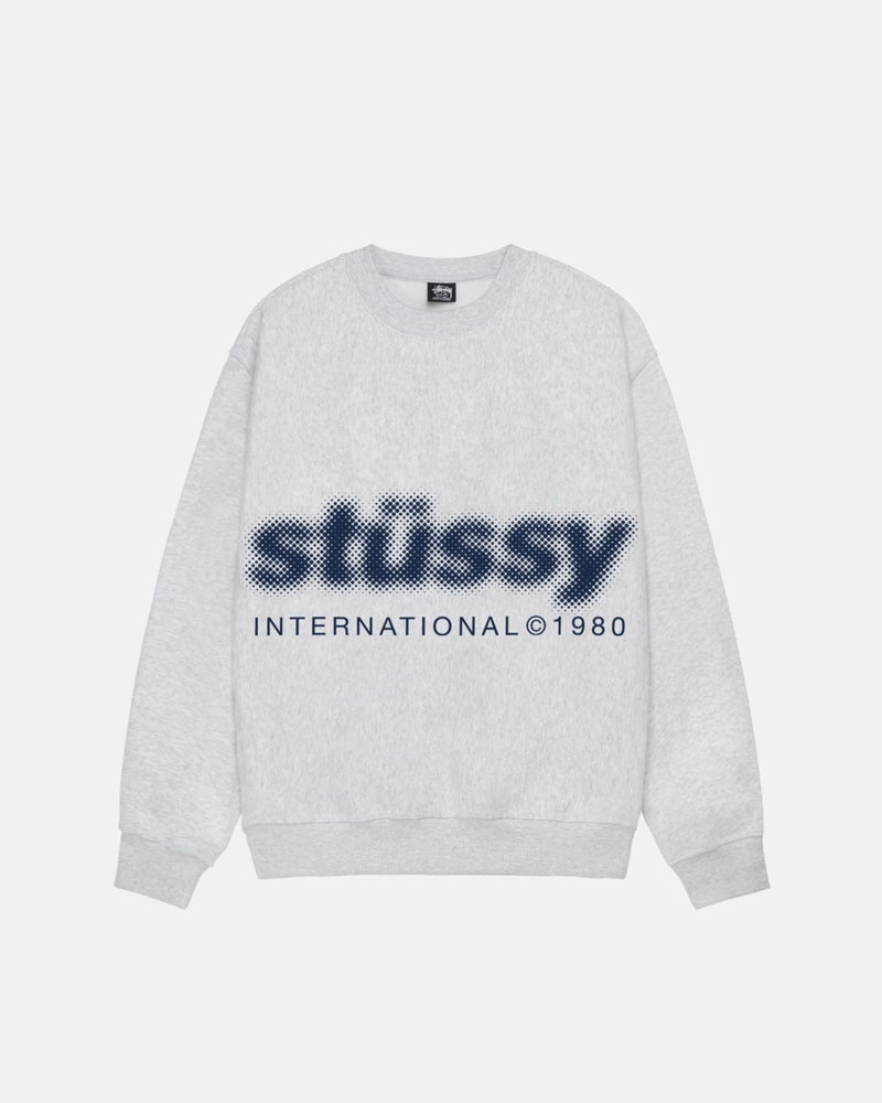 Grey Stüssy Blur Crew Sweatshirt | UAE IAR564972