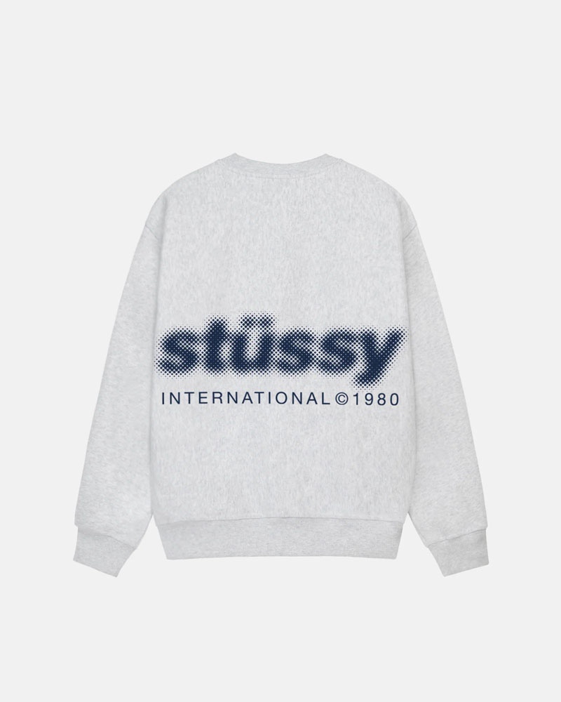 Grey Stüssy Blur Crew Sweatshirt | UAE UZG561092