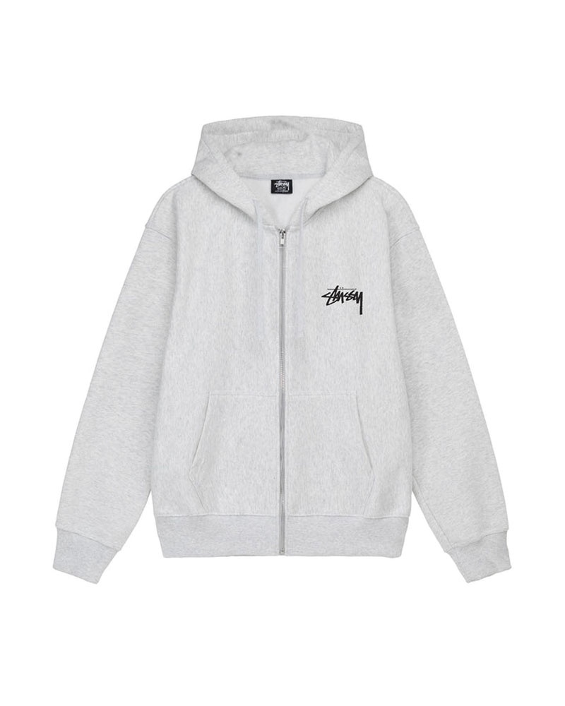 Grey Stüssy Burning Stock Zip Hoodie | UAE ZRW905382