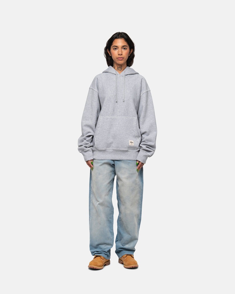 Grey Stüssy Contrast Stitch Label Hoodie | UAE GJU154362