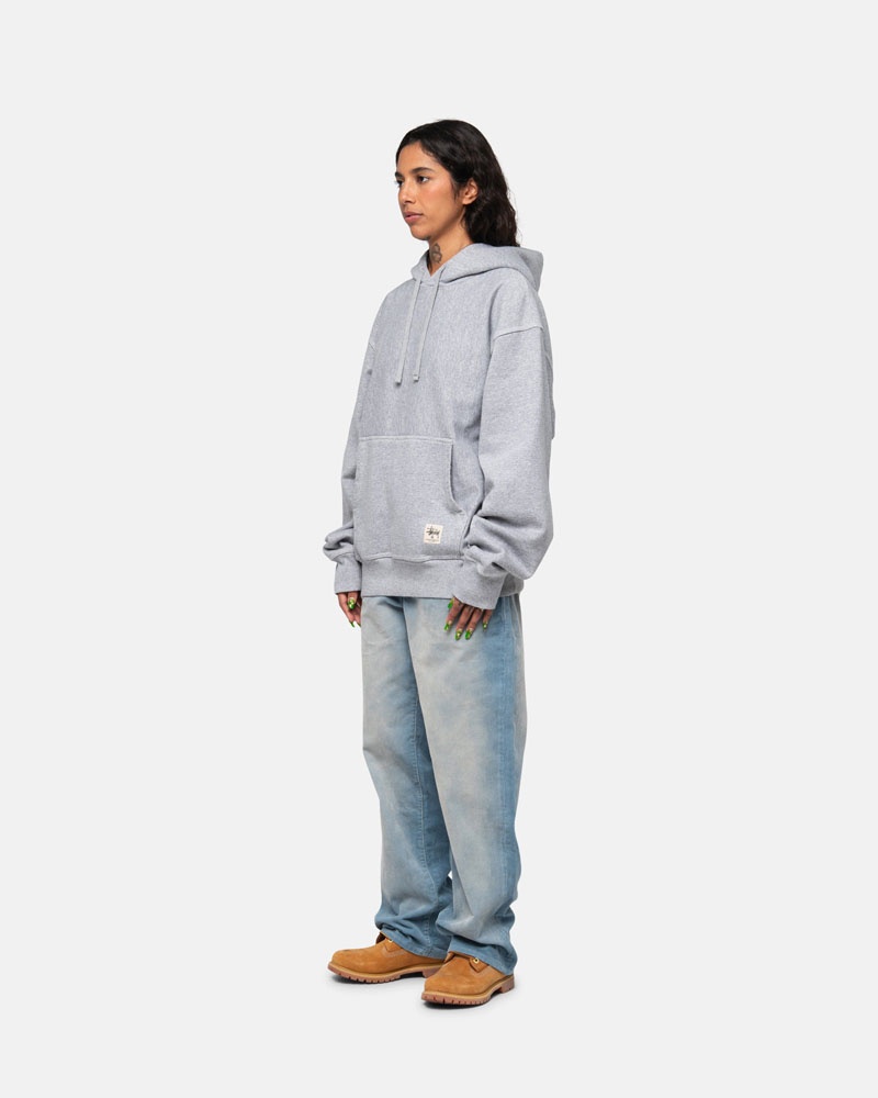 Grey Stüssy Contrast Stitch Label Hoodie | UAE GJU154362