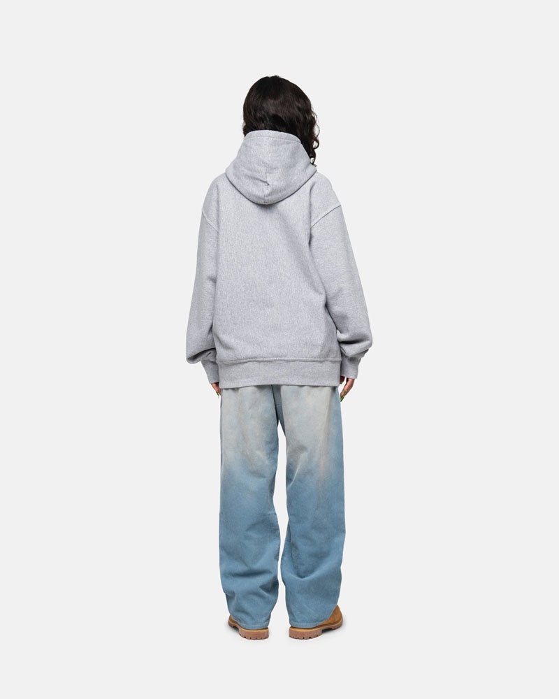 Grey Stüssy Contrast Stitch Label Hoodie | UAE GJU154362