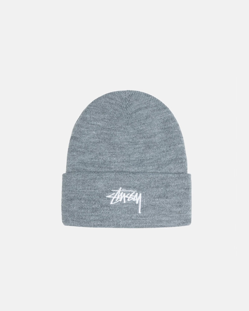 Grey Stüssy Cuff Stock Beanie | UAE CHE365207