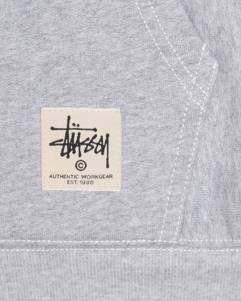 Grey Stüssy Double Face Label Zip Hoodie | UAE WRA062178