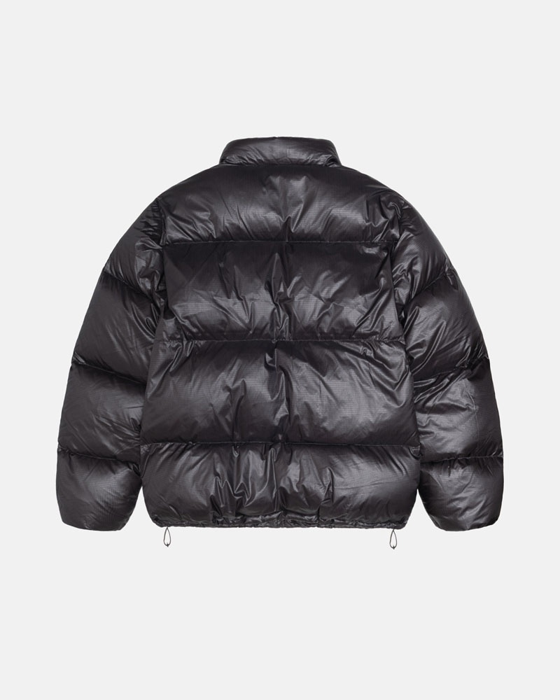 Grey Stüssy Down Puffer Parachute Ripstop Jacket | UAE PFI206415