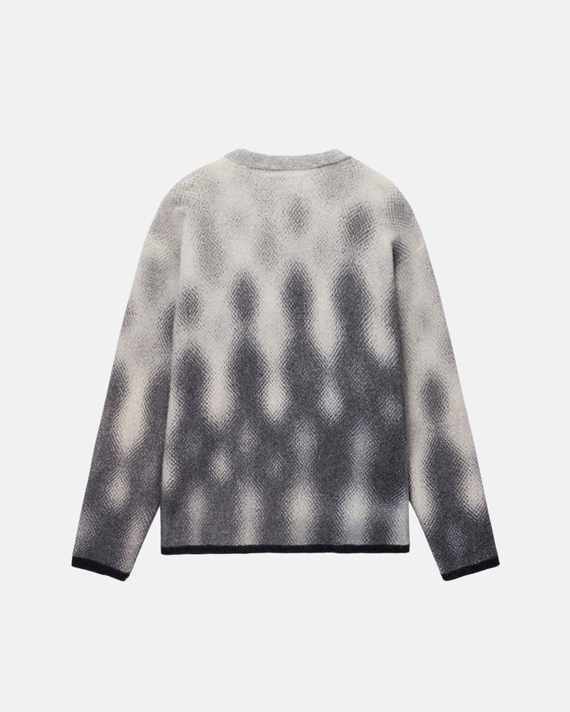 Grey Stüssy Gradient Dot Brushed Sweater | UAE GVI695378