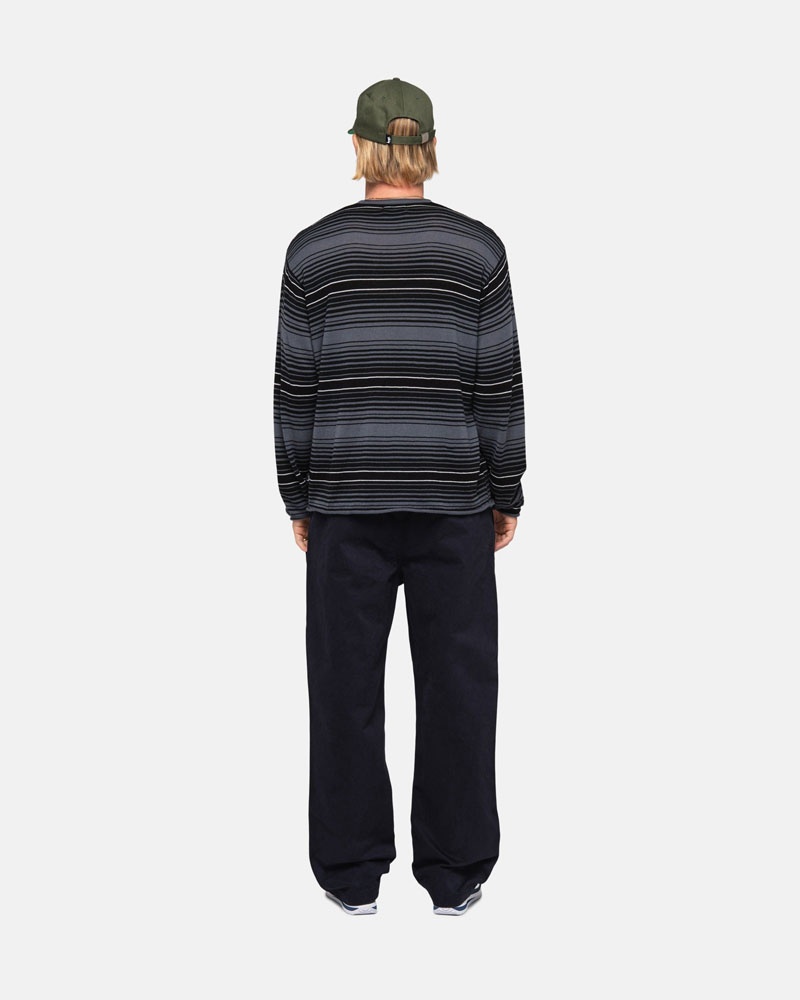 Grey Stüssy Horizontal Stripe Sweater | UAE UPJ976503