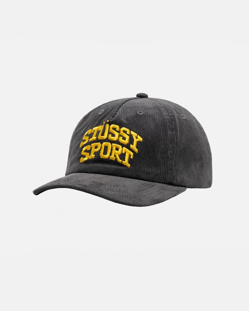 Grey Stüssy Mid-Depth Sport Arch Strapback Cap | UAE YDI476931