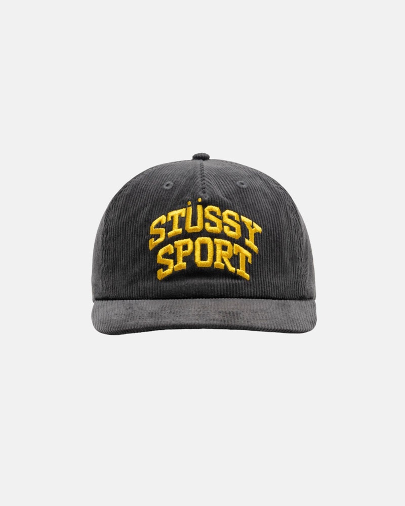 Grey Stüssy Mid-Depth Sport Arch Strapback Cap | UAE YDI476931