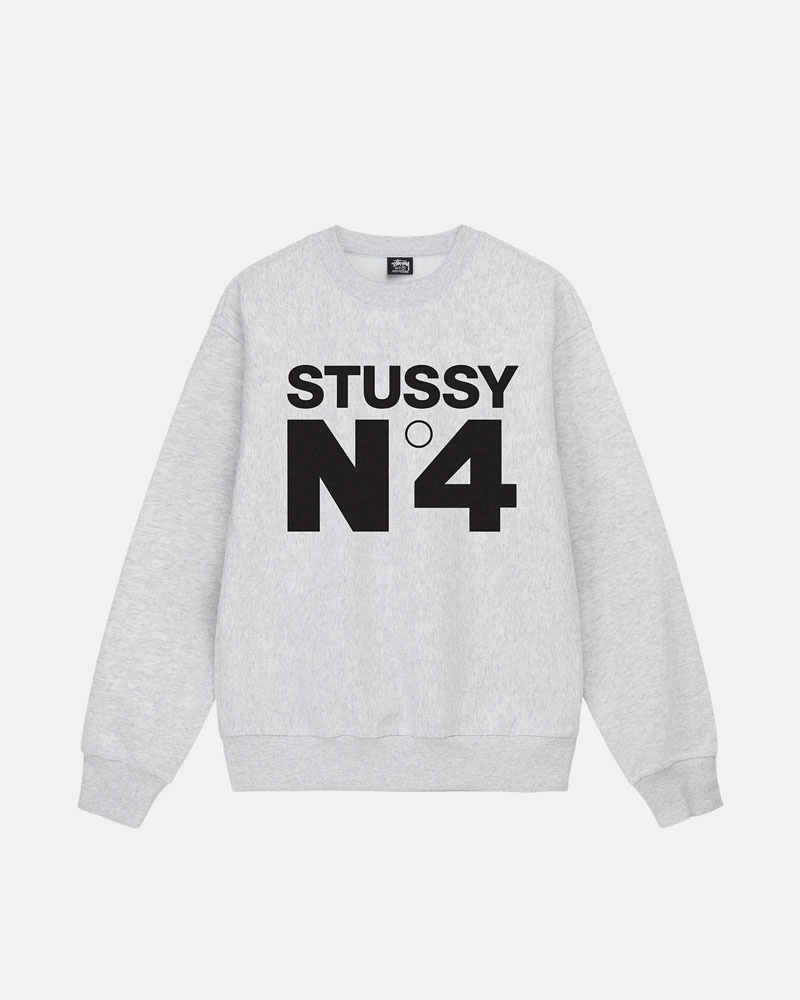 Grey Stüssy No.4 Crew Sweatshirt | UAE PEK897203