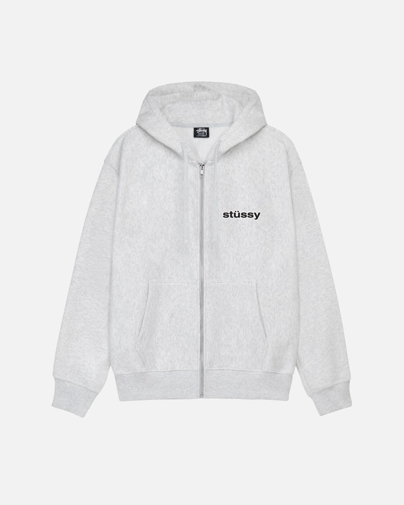 Grey Stüssy SS-Link Zip Hoodie | UAE KPY812975