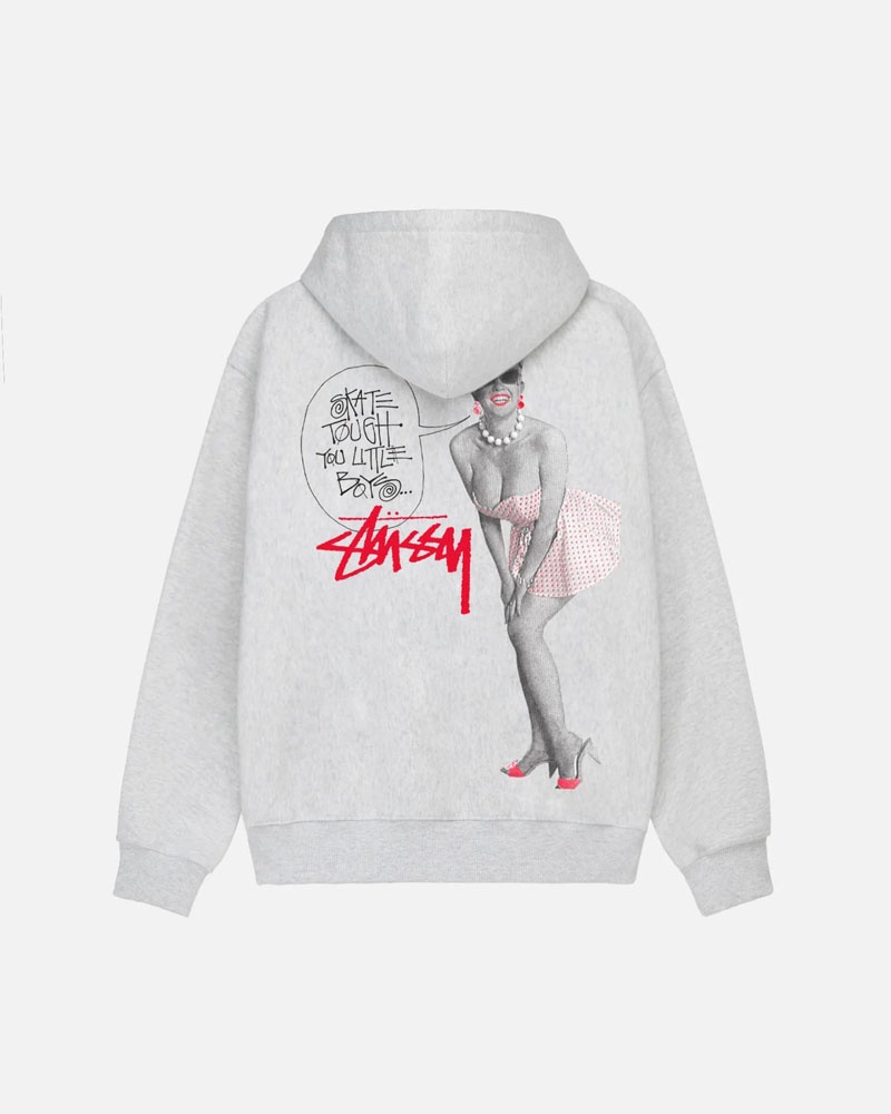 Grey Stüssy Skate Tough Hoodie | UAE PCV250149