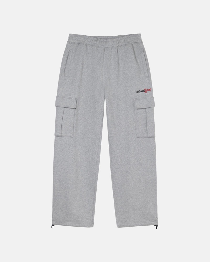 Grey Stüssy Sport Cargo Fleece Pants | UAE ROX042653