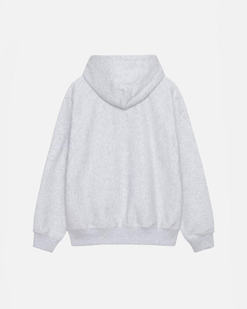 Grey Stüssy Stock Logo Applique Hoodie | UAE ZPF297861