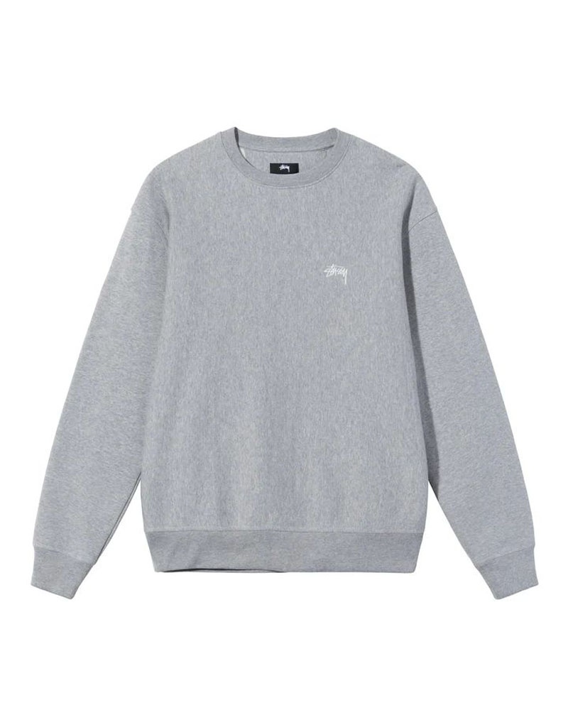 Grey Stüssy Stock Logo Crew Sweatshirt | UAE YHK341895