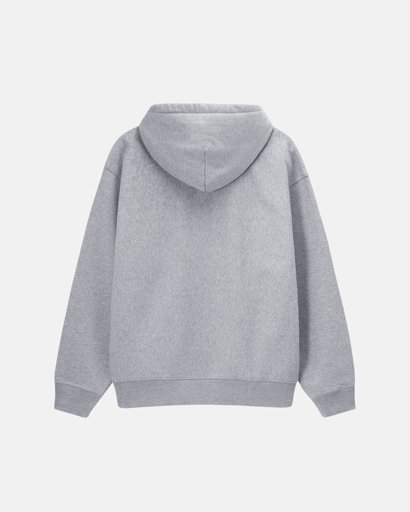 Grey Stüssy Stock Logo Hoodie | UAE YFR194635