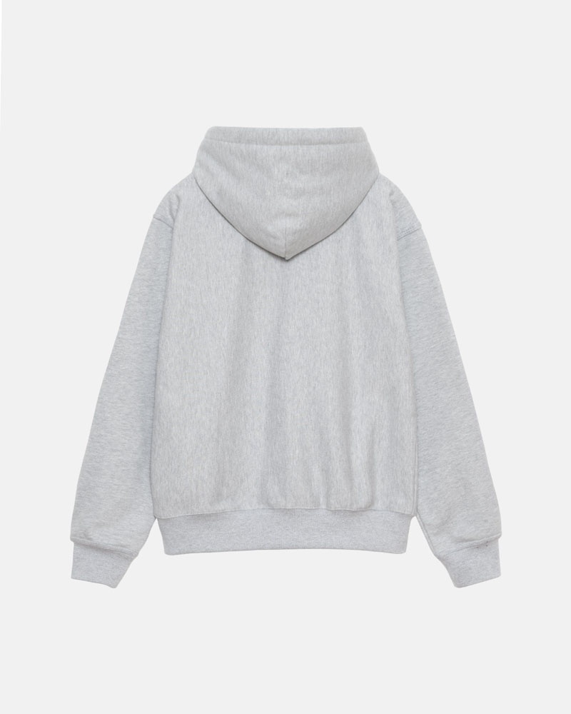 Grey Stüssy Stock Logo Zip Hoodie | UAE KWS436052