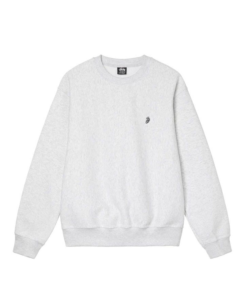 Grey Stüssy Swirl Applique Crew Sweatshirt | UAE EJO096582