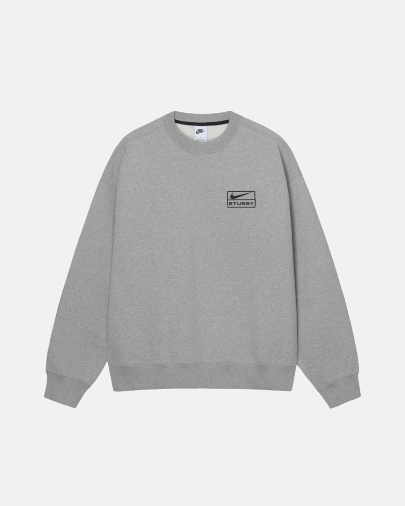 Grey Stüssy & NK Fleece Crew Sweatshirt | UAE NTU512670