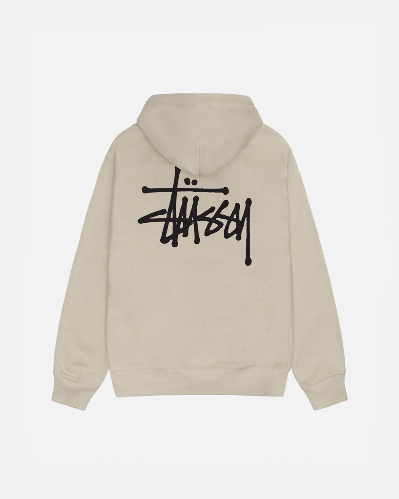 Khaki Stüssy Basic Zip Hoodie | UAE MBS591432