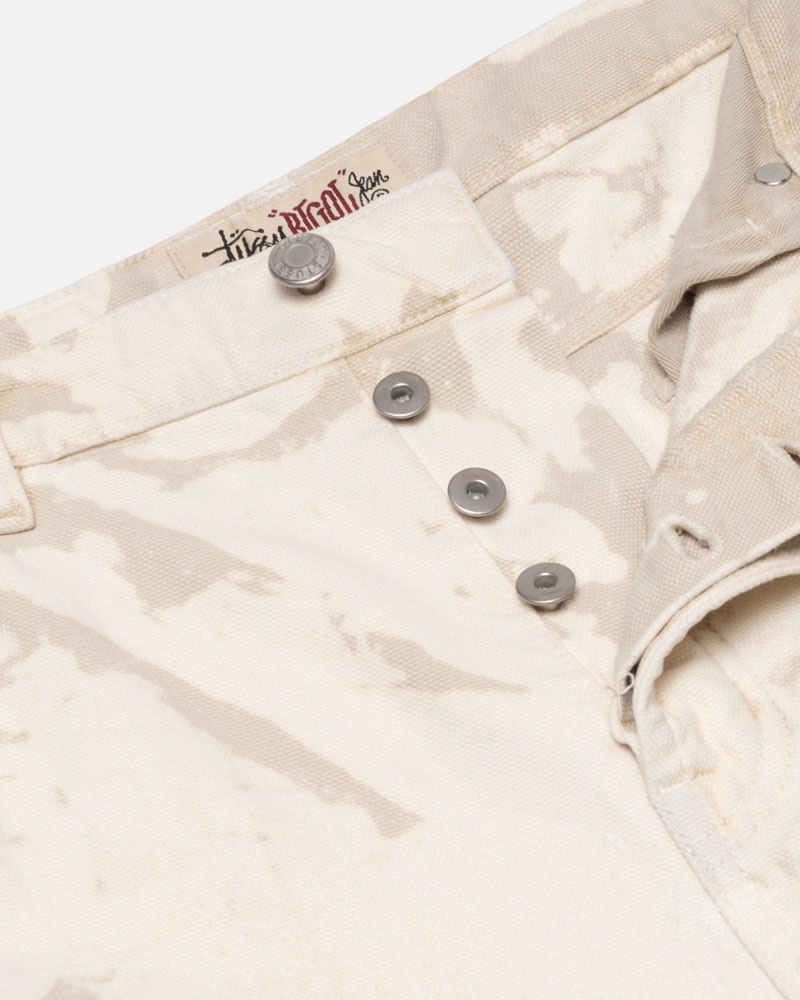 Khaki Stüssy Big OL' Jean Distressed Canvas Jeans | UAE JHS293654