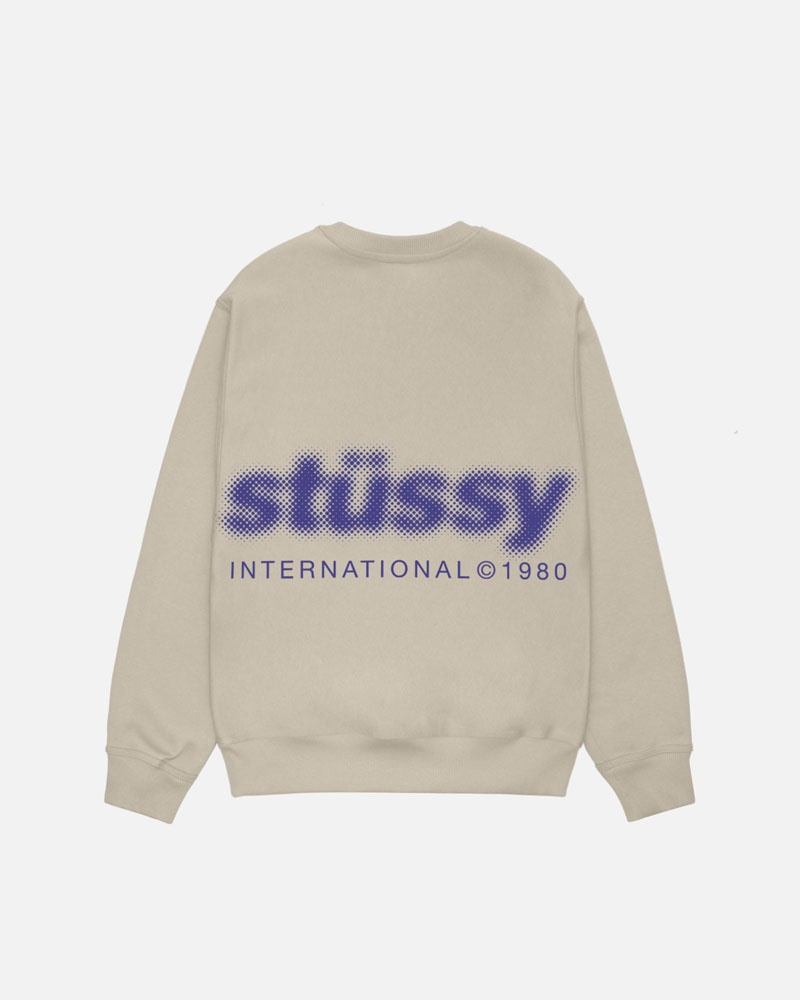 Khaki Stüssy Blur Crew Sweatshirt | UAE BGS352907