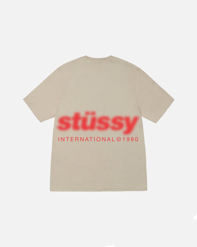 Khaki Stüssy Blur T-Shirt | UAE YTC124370