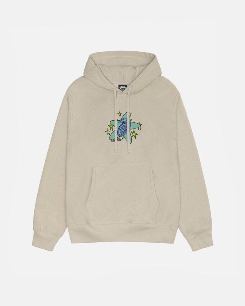 Khaki Stüssy Galaxy Hoodie | UAE YBO105978