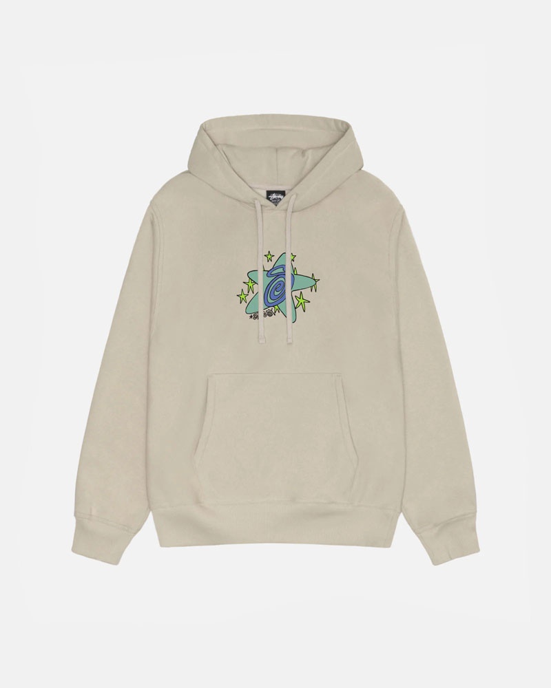 Khaki Stüssy Galaxy Hoodie | UAE YMN678035