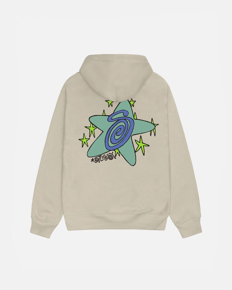 Khaki Stüssy Galaxy Hoodie | UAE YMN678035