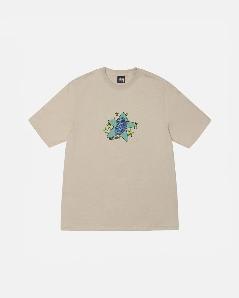 Khaki Stüssy Galaxy T-Shirt | UAE JPT690478