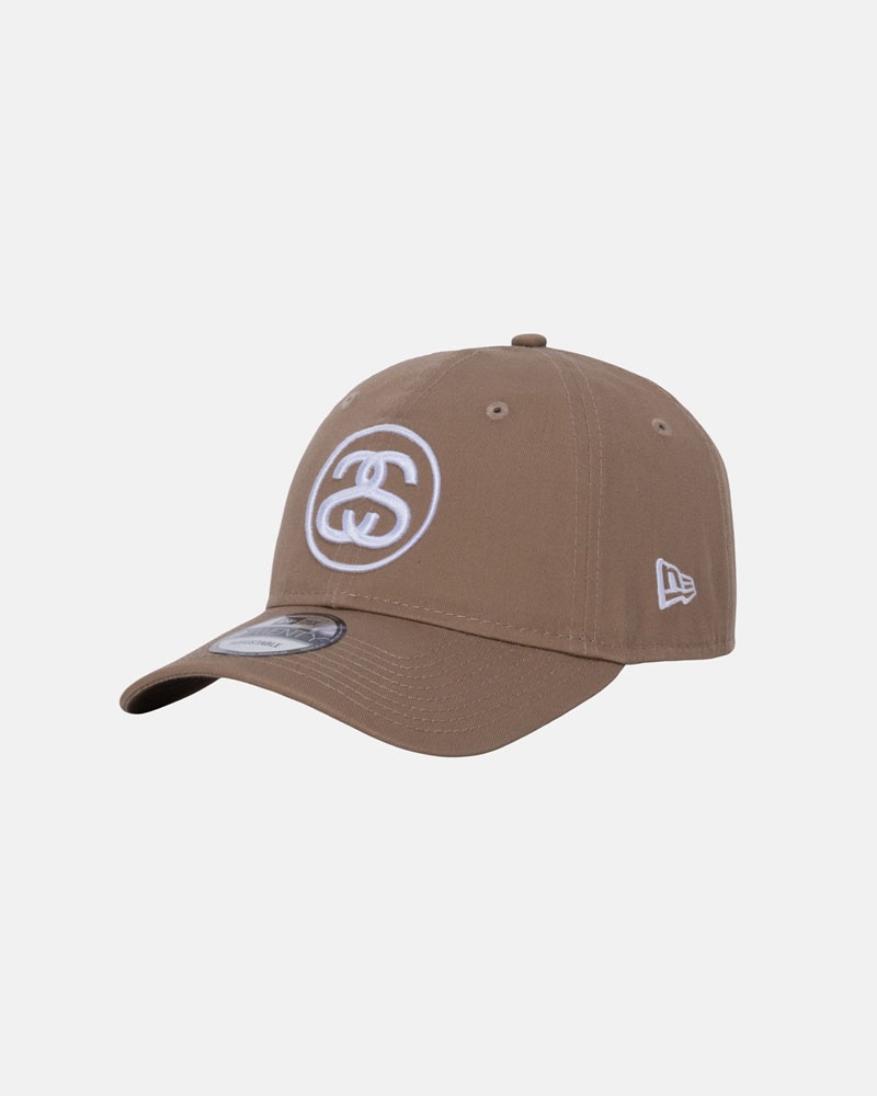 Khaki Stüssy New Era 9Twenty SS Link Strapback Cap | UAE GOU285974