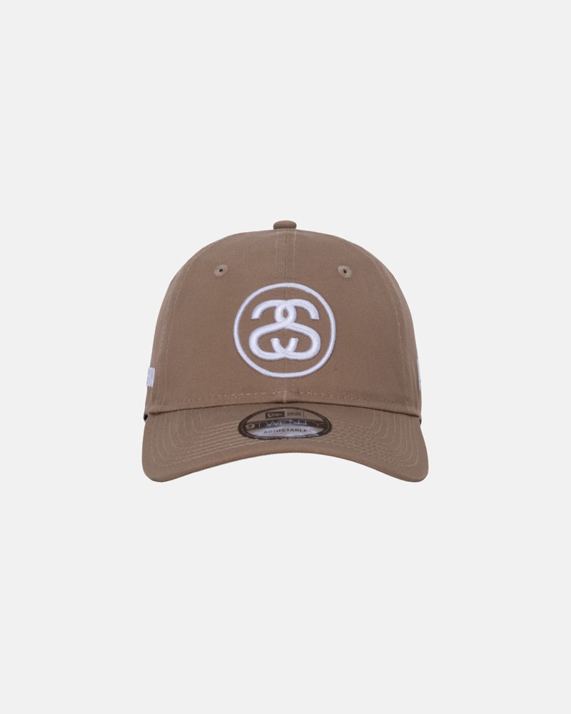 Khaki Stüssy New Era 9Twenty SS Link Strapback Cap | UAE GOU285974